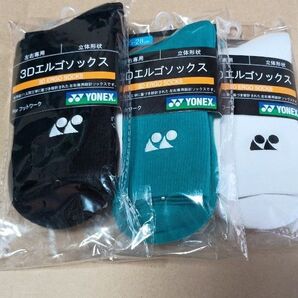 ヨネックス YONEX ソックス 25-28cm ブラック/グリーン/ホワイト 3足セット テニス バドミントン