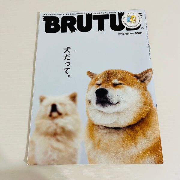 BRUTUS (2016 3/15) 隔週刊誌/マガジンハウス 柴犬まる わさお シール付き