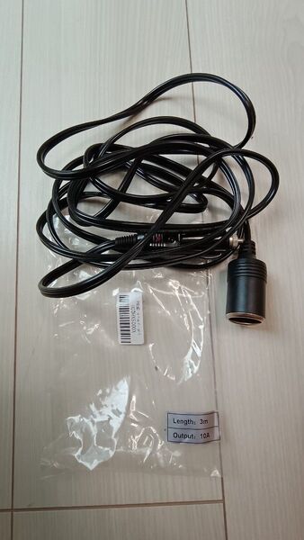 シガーソケット 延長ケーブル 3M DC電源 12V/24V 車用