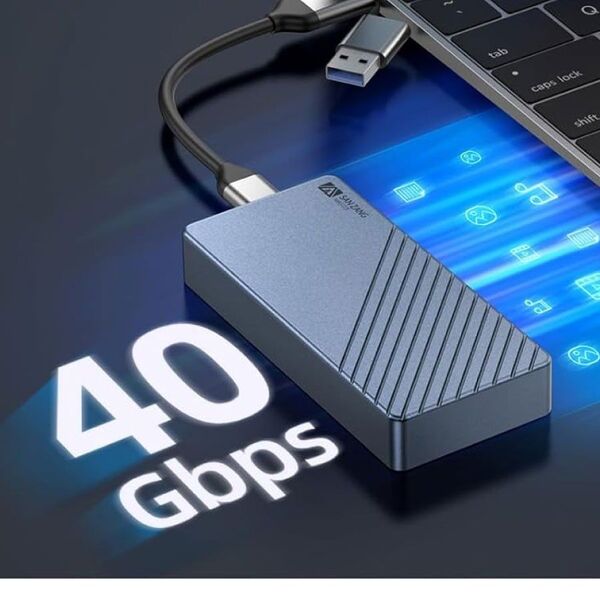 M.2 SSD 外付けケース Thunderbolt 3/4(USB4)対応 アルミニウム製エンクロージャー