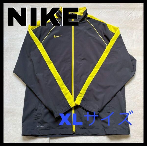 NIKE ナイロンジャケット XL ブラック×イエロー メンズ スポーツウェア