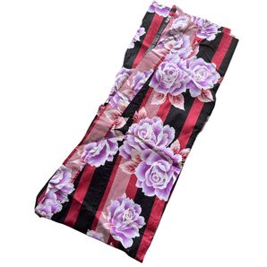 薔薇柄 派手 黒系 浴衣 単品 レディース