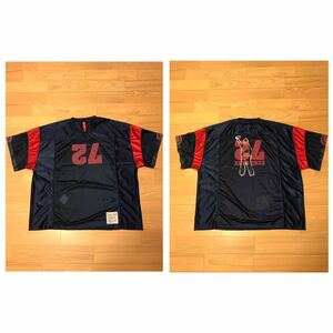 美品☆OLD ecko／エコー BIG SIZE サイズXXL 両面ナンバリング&USEDデザイン メッシュ切替 フットボールシャツ 半袖ジャージ US古着 Hiphop