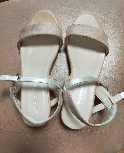 〈marie claire bis 〉レディースサンダル ベージュ サイズL