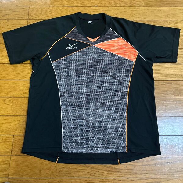 Mizuno 卓球 ゲームシャツ Lサイズ 長袖 ユニフォームVネック 黒 ミズノ 半袖Tシャツ 日本代表 ユニフォーム 福原愛