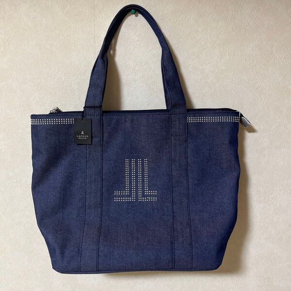 新品未使用 LANVIN ランバン シルヴィア デニム トート A4 キャンバス トートバッグ