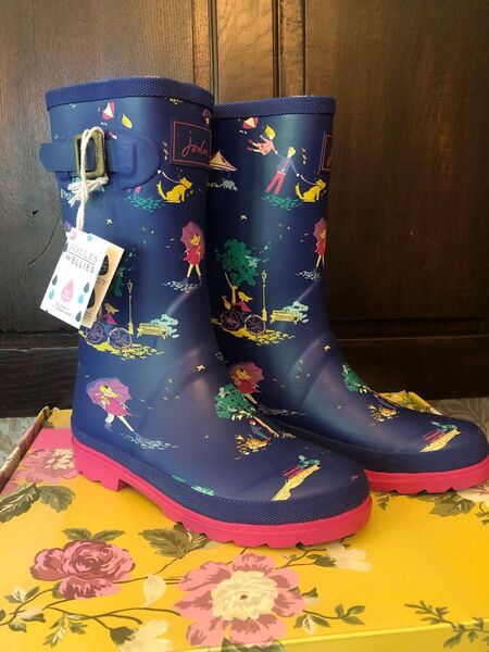 新品【Joules】ジュールズ/長靴/レインブーツ/イラスト柄/子供