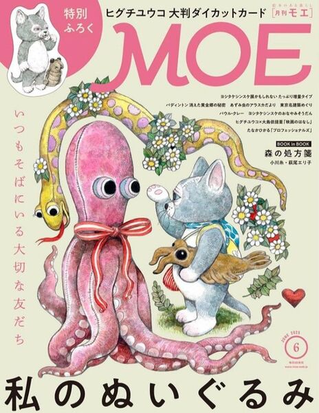 モエ2025年6月号 MOE6月号 月刊モエ 月刊MOE 私のぬいぐるみ特集 ヒグチユウコ大判ダイカットカード付録完備 新品未使用