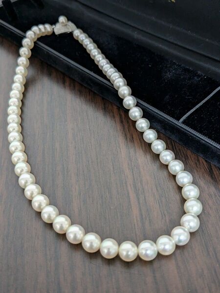 本真珠 パールネックレス 7.6〜7.8mm SILVER