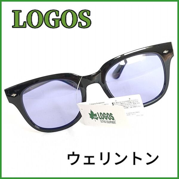 LOGOS ロゴス ウェリントンタイプ ライトカラー偏光サングラス フレーム/マットブラック レンズカラー/パープル