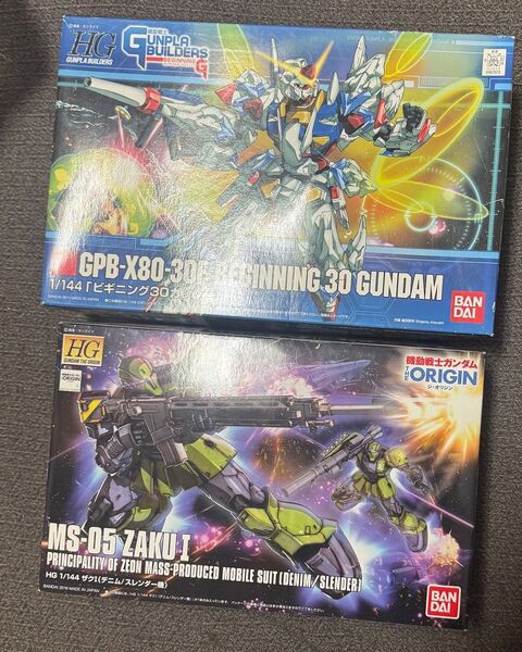 組み立て途中 ジャンク HG ビギニング30ガンダム ザクⅠ デニム スレンダー機