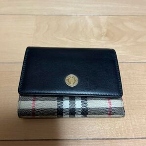 Burberry バーバリー 三つ折り財布 レザー チェック柄