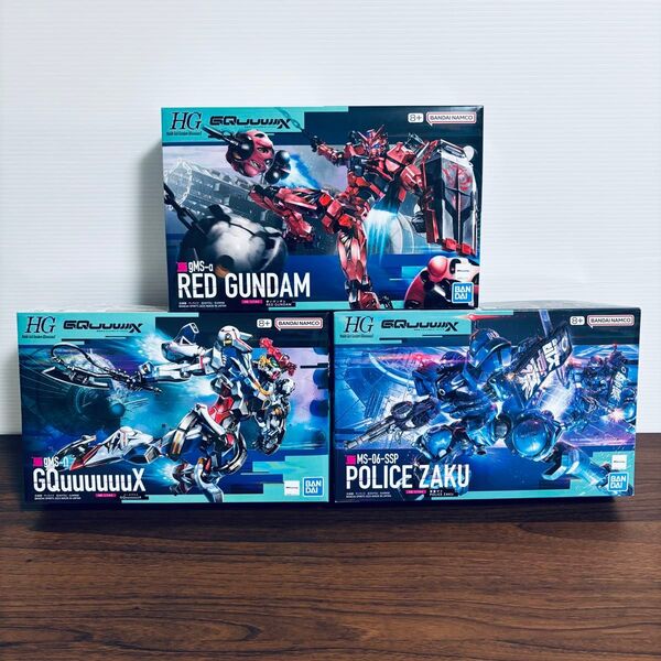 HG 1/144 赤いガンダム GQuuuuuuX 軍警ザク 3点