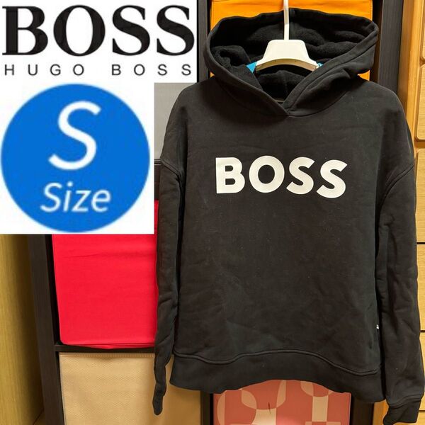 HUGO BOSS ヒューゴボス ボス パーカー アノラック プルオーバー メンズ ブラック Sサイズ S 黒 長袖パーカー 長袖