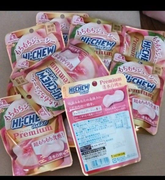 ハイチュウプレミアム 清水白桃味10個 直入れです。 コンビニで買うより安いかな 説明文理解できず悪い評価残す方お取引不可