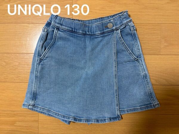 UNIQLO ユニクロ デニム スカート風ショートパンツ 130/ 女の子 キッズ