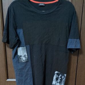 最終価格DIESEL Tシャツ クルーネック 切り替え プリント