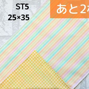 ST5 ランチョンマット ボーダー パステルイエロー ナフキン ハンドメイド