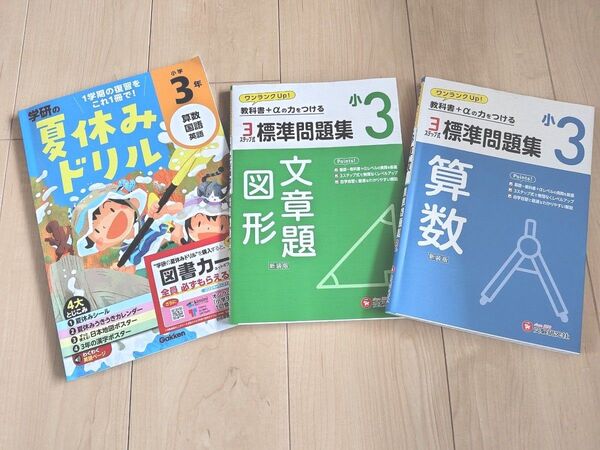 小3 標準問題集 文章題・図形 算数 新版 夏休みドリル セット