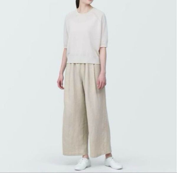 MUJI 無印良品 リネンイージーワイドパンツ ベージュ Sサイズ