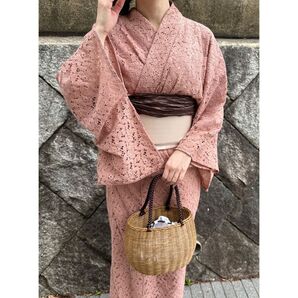 レース浴衣セット ピンク 新品◆着物 兵児帯 レディース 総レース 和装 夏