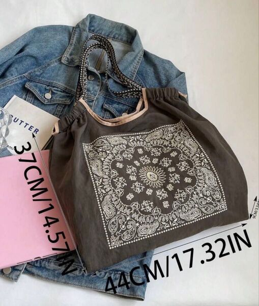 トートバッグ 刺繍バッグ 花柄 エスニック 可愛い エコバッグ おしゃれ 人気 軽量 アウトドア 撥水 防水 海 旅行 夏