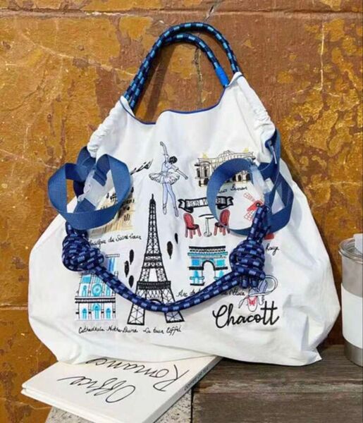 ショルダー紐つき ショッピングバッグ エコバッグ 刺繍 トート 2way 人気 ナイロン 夏 可愛い 軽量バッグ 軽い