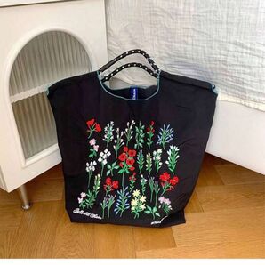 ボールアンドチェーン エコバッグ トートバッグ 刺繍バッグ 人気 オシャレ 花柄 春 夏 かばん バック 普段使い 大人 学生