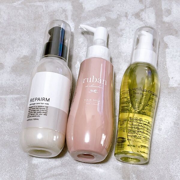 ヘアスタイリング剤 3点 REPAIRM ヘアミルク トリートメント ミルエ オーガニック ヘアオイル ruban ヘアミルク