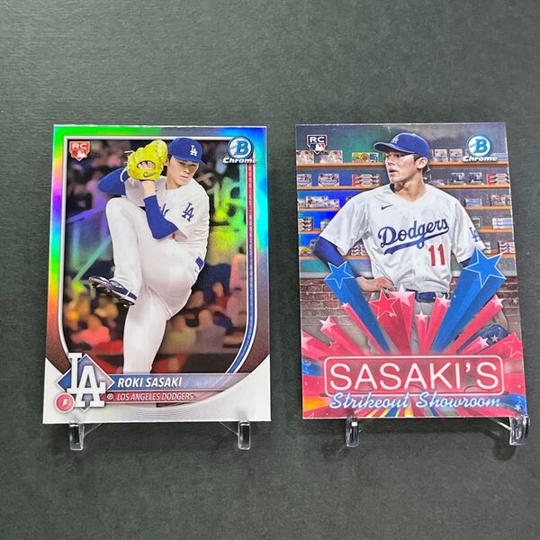 佐々木朗希インサート2枚 2025 Topps Bowman Chrome Red RC #12 & HS-9