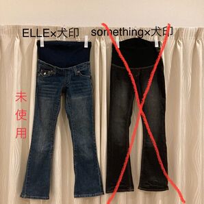 未使用 マタニティ デニムパンツ ELLE×犬印本舗7号 Gパン ジーパン ジーンズ
