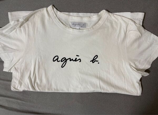 agnis l. ホワイト ロゴ Tシャツ