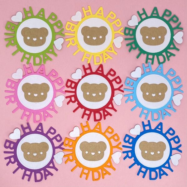 No.116 クラフトパンチ 誕生日 ハッピーバースデー 素材 ペーパークラフト
