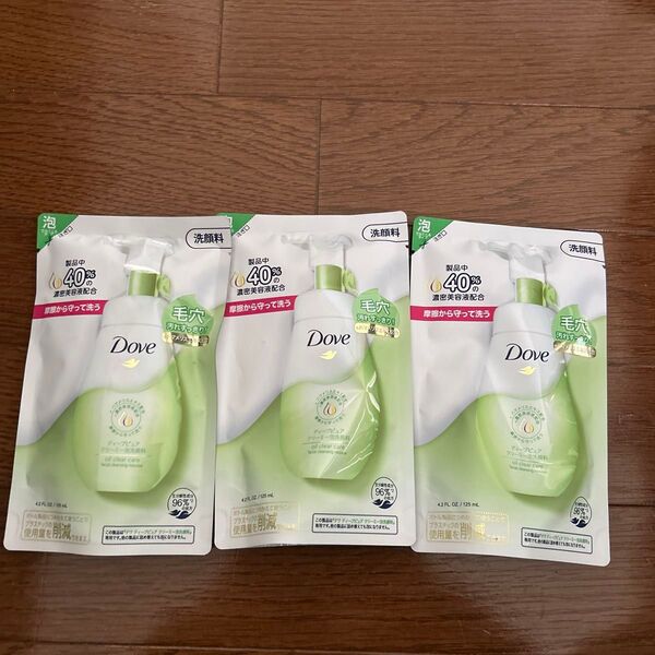 Dove ディープピュア クリーミー泡洗顔料 詰め替え 3個セット