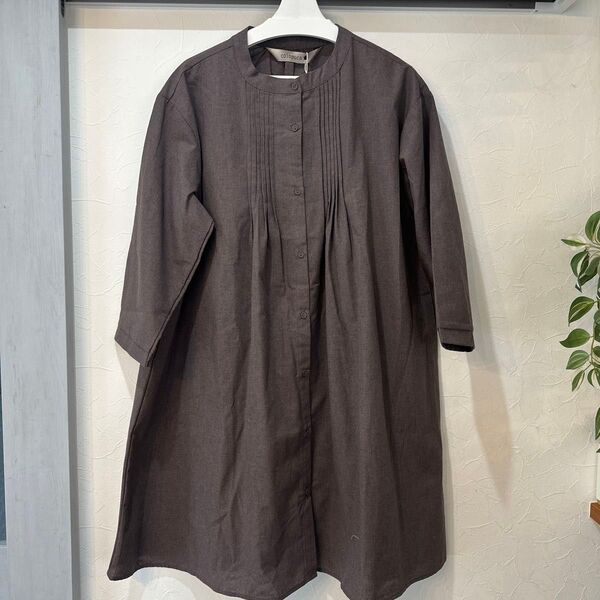 cotorica. ピンタックワンピース ブラウン