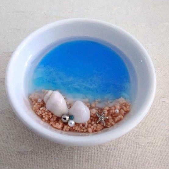 ハンドメイド 海レジン 小物入れ 飾り皿 インテリア