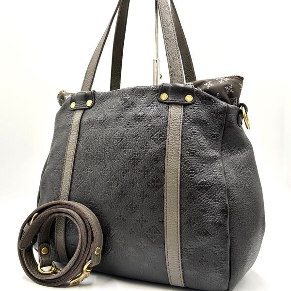 ラシット RUSSET トートバッグ 2way ショルダー ハンドバッグ レザー モノグラム 肩掛け 斜め掛け ブラック ブラウン