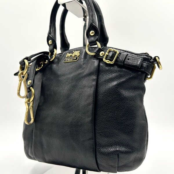 COACH コーチ ショルダーバッグ 2way ハンドバッグ トート ミニ スモール 斜め掛け レザー ブラック 黒 レディース