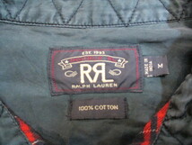 RRL ダブルアールエル ウエスタン ネルシャツ 赤×緑 M ラルフローレン_画像3