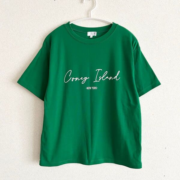 LAKOLE ラコレ 半袖Tシャツ グリーン ロゴTシャツ M