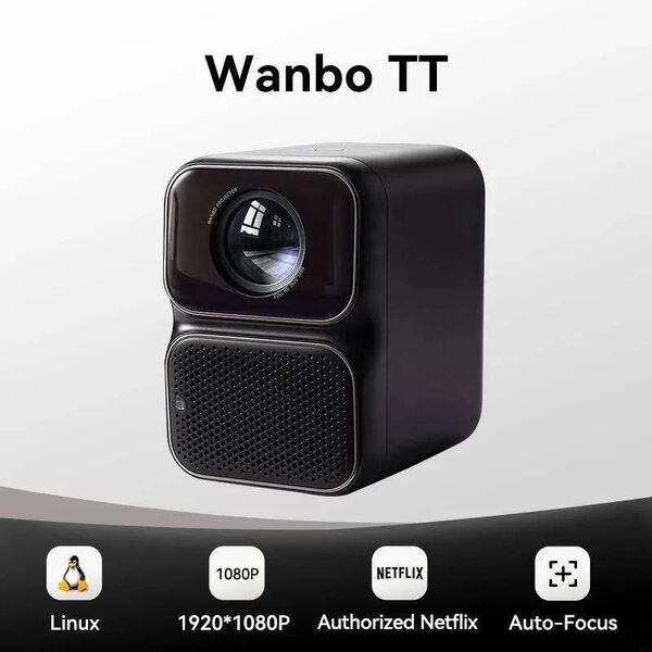 WANBO TT プロジェクター 小型 家庭用 Netflix認定 オートフォーカス 1080pフルhd オーディオ対応