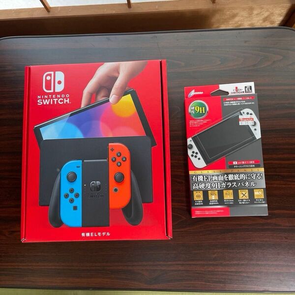 新品未開封 / 有機ELモデル / Nintendoswitch 有機ELモデル ネオブルー / ネオレッド本体 / 保護フィルム