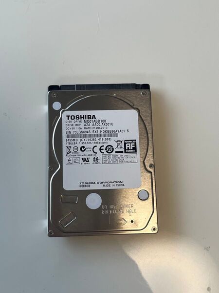 動作品 2.5インチ 東芝 TOSHIBA 1TB HDD ハードディスク