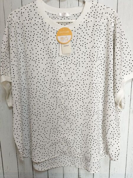 ドット柄 Tシャツ 半袖 フリーサイズ