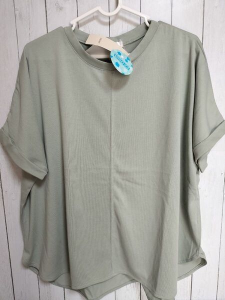 半袖 Tシャツ トップス 無地 薄いカーキ系