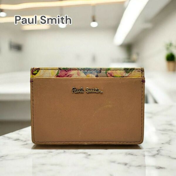 Paul Smith レザー パスケース 花柄 定期入れ295016