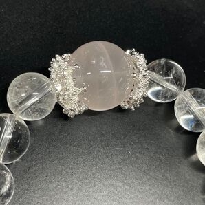 大玉 ローズクォーツ 水晶 天然石 パワーストーン デザインブレスレット ブレスレット