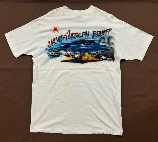 希少 80s Hanes USA製 エアブラシ シングルステッチ Tシャツ