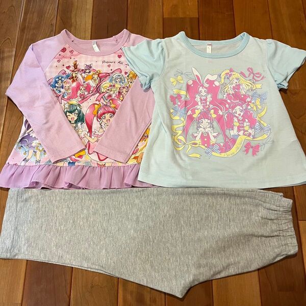 プリキュア オールスターズ 半袖 長袖 蓄光 パジャマ 110 3点セット
