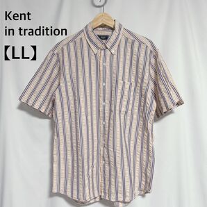 Kent in tradition 半袖シャツ ボタンダウン 総柄 LL ゆったりサイズ 春夏